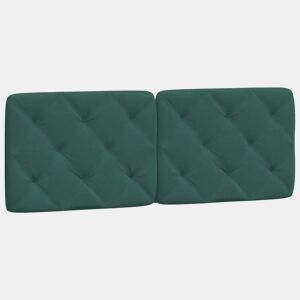 Almofadão de Cabeceira - Cabeceira de cama 140 cm veludo verde-escuro