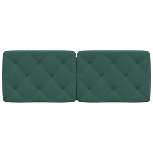 Almofadão de Cabeceira - Cabeceira de cama 140 cm veludo verde-escuro