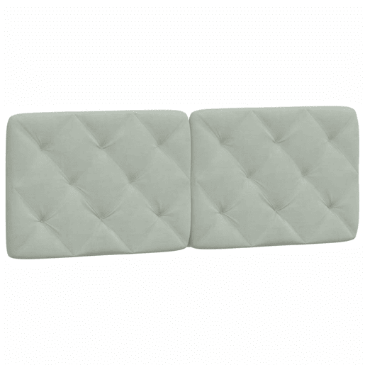 Almofadão de Cabeceira - Cabeceira de cama 120 cm veludo cinzento-claro