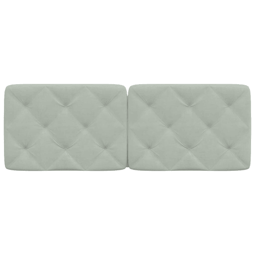 Almofadão de Cabeceira - Cabeceira de cama 120 cm veludo cinzento-claro