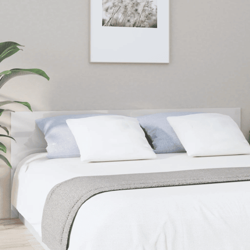 Cabeceira - Cabeceira de cama cama 200x1,5x80 cm derivados madeira branco brilhante