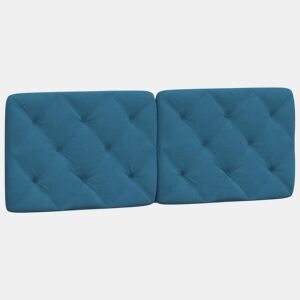 Almofadão de Cabeceira - Cabeceira de cama 120 cm veludo azul