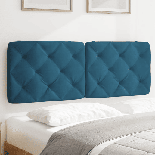 Almofadão de Cabeceira - Cabeceira de cama 120 cm veludo azul