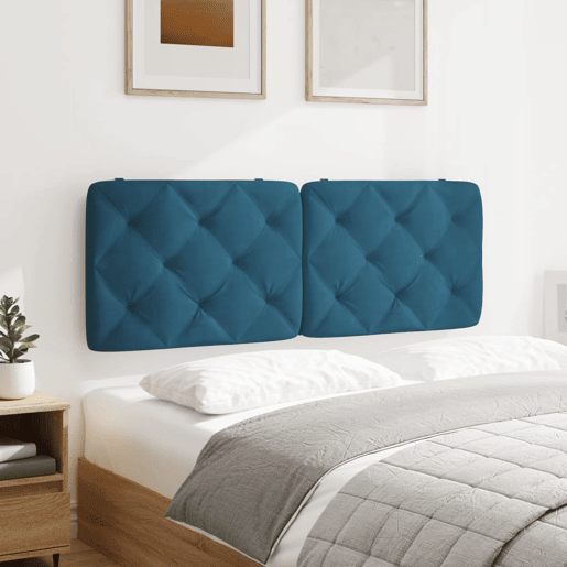 Almofadão de Cabeceira - Cabeceira de cama 120 cm veludo azul