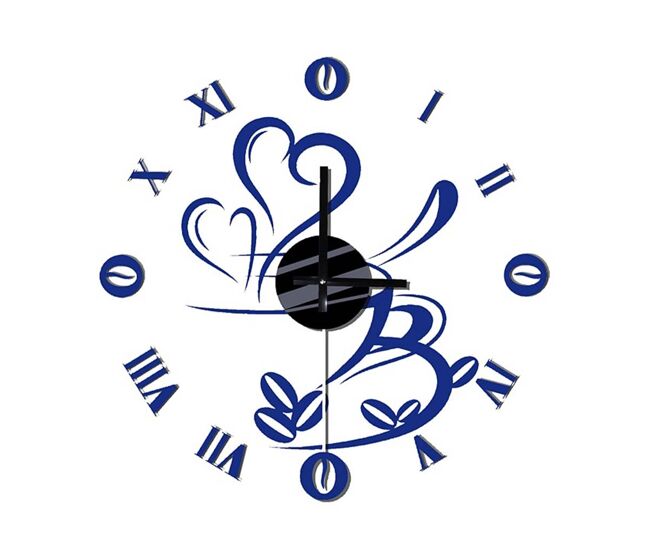 Kit reloj de vinilo y goma eva azul 60x60cm