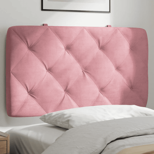 Almofadão de Cabeceira - Cabeceira de cama 80 cm veludo rosa