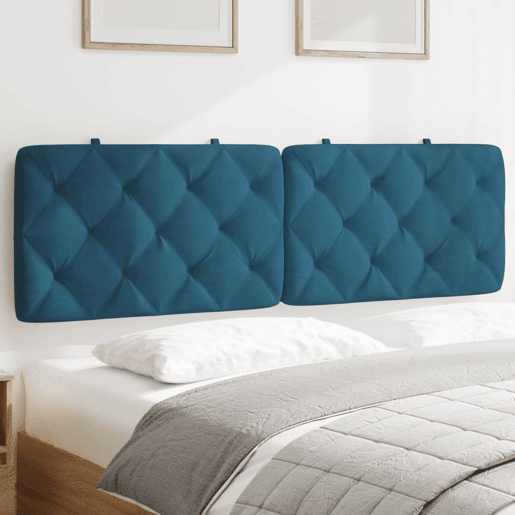 Almofadão de Cabeceira - Cabeceira de cama 160 cm veludo azul