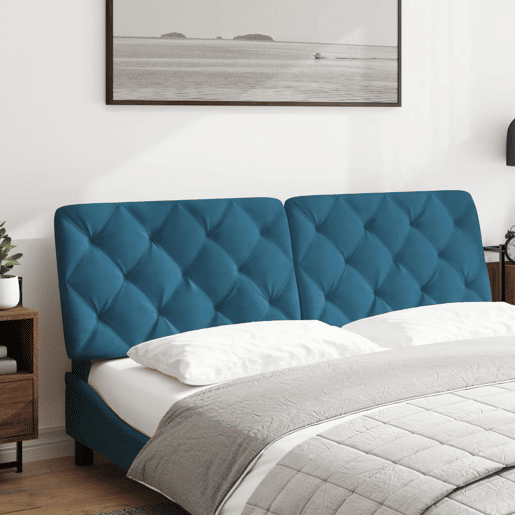 Almofadão de Cabeceira - Cabeceira de cama 160 cm veludo azul