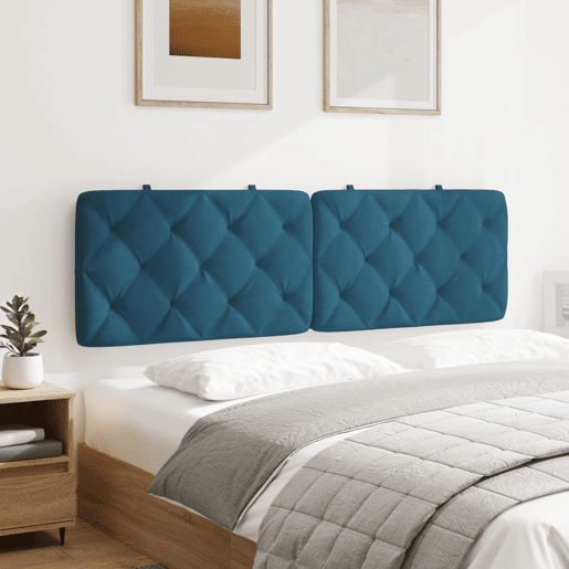 Almofadão de Cabeceira - Cabeceira de cama 160 cm veludo azul