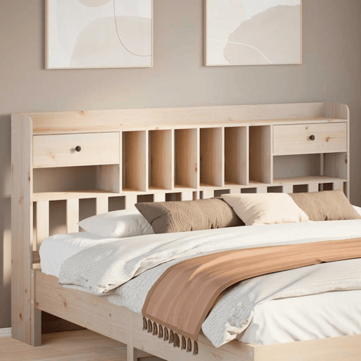 Cabeceira - Cabeceira de cama com arrumação 180 cm madeira de pinho maciça