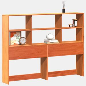 Cabeceira - Cabeceira de cama com arrumação 160 cm pinho maciço castanho-mel
