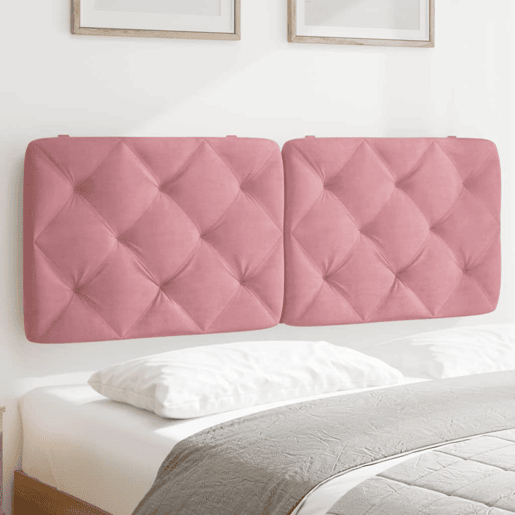 Almofadão de Cabeceira - Cabeceira de cama 140 cm veludo rosa
