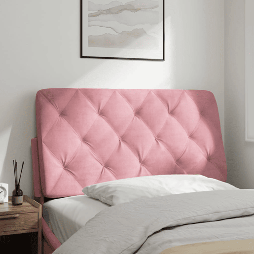 Almofadão de Cabeceira - Cabeceira de cama 100 cm veludo rosa
