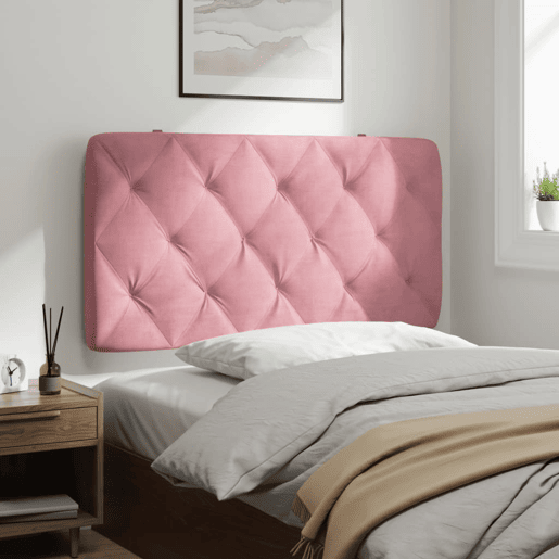 Almofadão de Cabeceira - Cabeceira de cama 100 cm veludo rosa