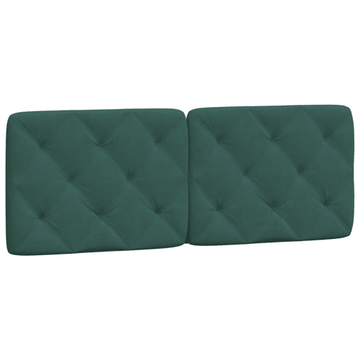 Almofadão de Cabeceira - Cabeceira de cama 120 cm veludo verde-escuro