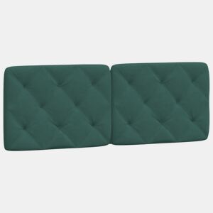 Almofadão de Cabeceira - Cabeceira de cama 120 cm veludo verde-escuro