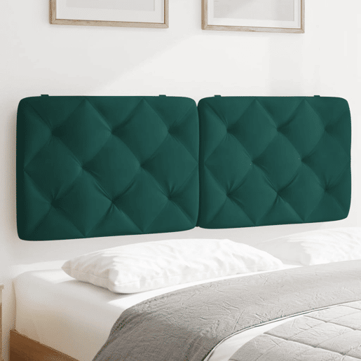 Almofadão de Cabeceira - Cabeceira de cama 120 cm veludo verde-escuro