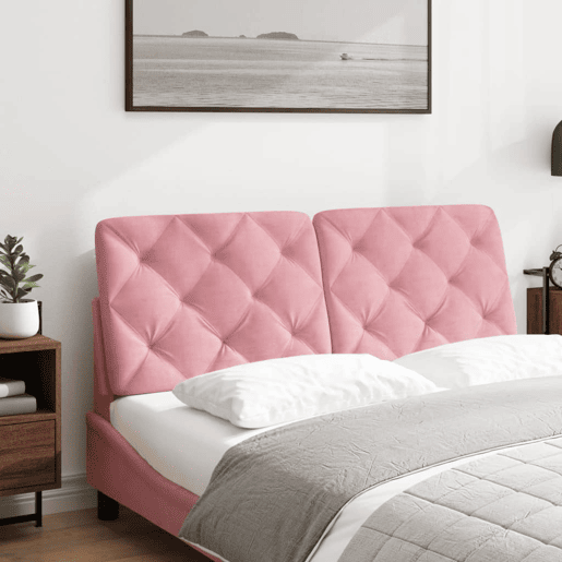 Almofadão de Cabeceira - Cabeceira de cama 120 cm veludo rosa