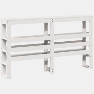 Cabeceira - Cabeceira de cama com prateleiras 120 cm madeira de pinho maciça branco