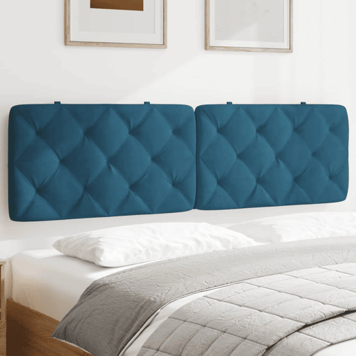 Almofadão de Cabeceira - Cabeceira de cama 180 cm veludo azul