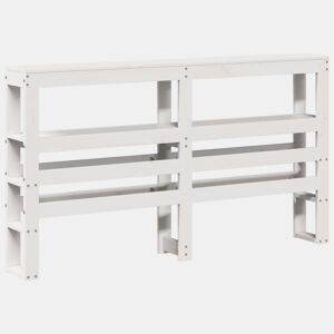 Cabeceira - Cabeceira de cama com prateleiras 150 cm madeira de pinho maciça branco