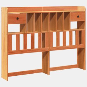 Cabeceira - Cabeceira de cama com arrumação 160 cm pinho maciço castanho-mel