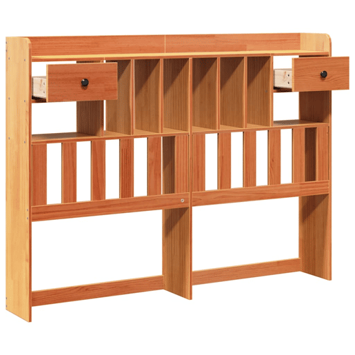 Cabeceira - Cabeceira de cama com arrumação 160 cm pinho maciço castanho-mel