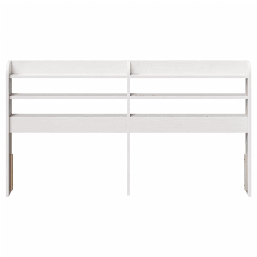 Cabeceira - Cabeceira de cama com prateleiras 150 cm madeira de pinho maciça branco