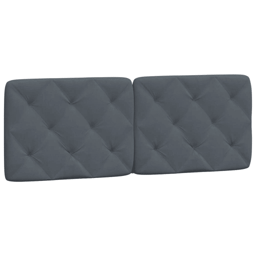 Almofadão de Cabeceira - Cabeceira de cama 120 cm veludo cinzento-escuro