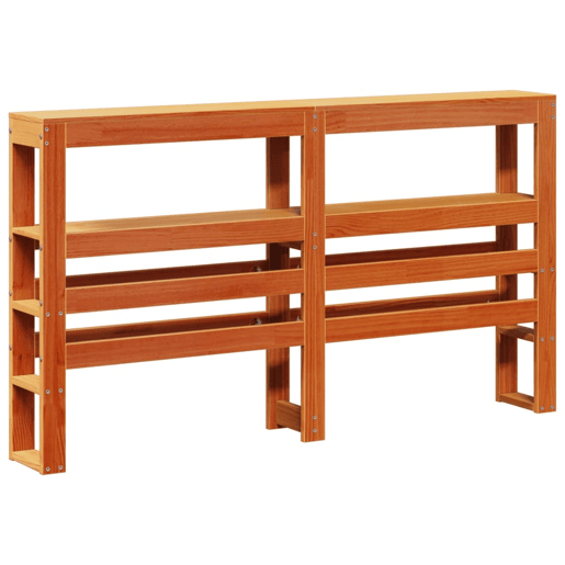 Cabeceira - Cabeceira de cama com prateleiras 135 cm pinho maciço castanho-mel Cabeceira - Cabeceira de cama com prateleiras 135 cm pinho maciço castanho-mel
