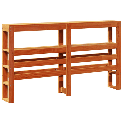 Cabeceira - Cabeceira de cama com prateleiras 135 cm pinho maciço castanho-mel Cabeceira - Cabeceira de cama com prateleiras 135 cm pinho maciço castanho-mel