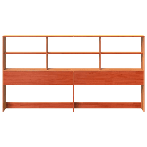 Cabeceira - Cabeceira de cama com arrumação 200 cm pinho maciço castanho-mel