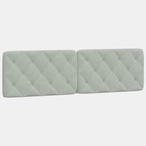 Almofadão de Cabeceira - Cabeceira de cama 180 cm veludo cinzento-claro