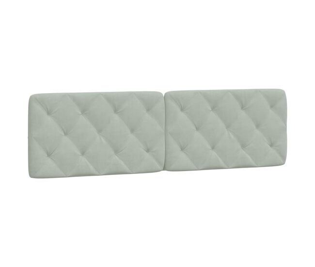 Cabecero cama - mueble cabecero acolchado terciopelo gris claro 180 cm