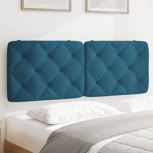 Almofadão de Cabeceira - Cabeceira de cama 140 cm veludo azul