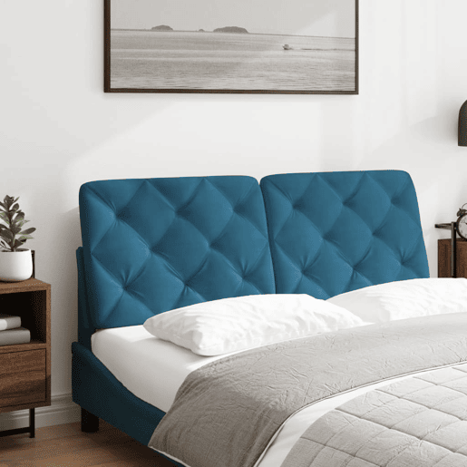 Almofadão de Cabeceira - Cabeceira de cama 140 cm veludo azul