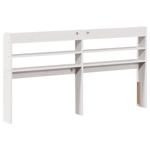 Cabeceira - Cabeceira de cama com prateleiras 140 cm madeira de pinho maciça branco