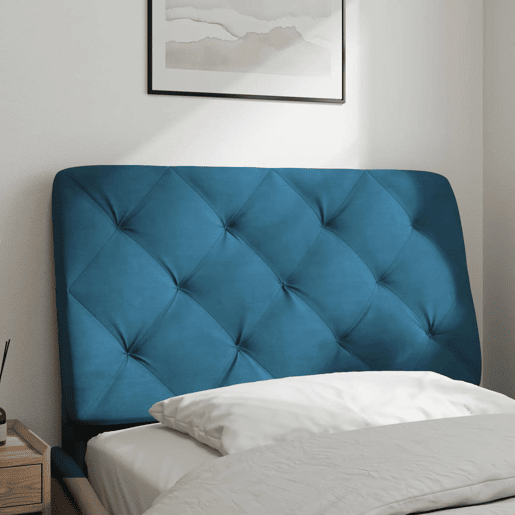 Almofadão de Cabeceira - Cabeceira de cama 80 cm veludo azul