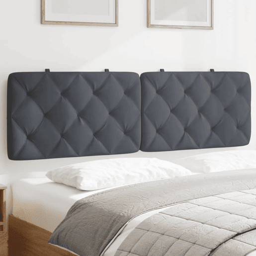 Almofadão de Cabeceira - Cabeceira de cama 160 cm veludo cinzento-escuro