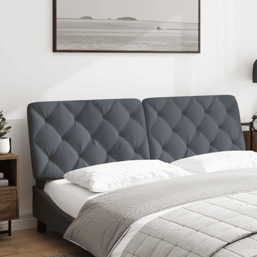 Almofadão de Cabeceira - Cabeceira de cama 160 cm veludo cinzento-escuro