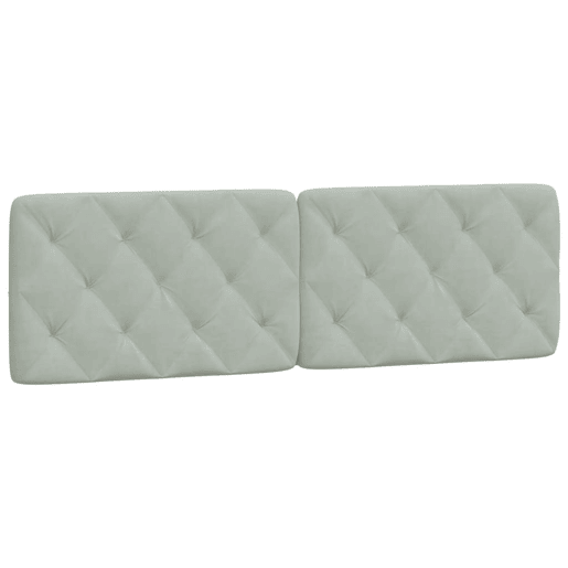 Almofadão de Cabeceira - Cabeceira de cama 160 cm veludo cinzento-claro