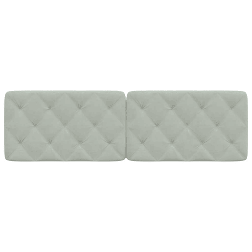 Almofadão de Cabeceira - Cabeceira de cama 160 cm veludo cinzento-claro