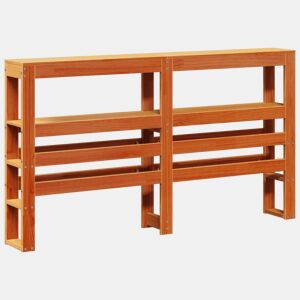 Cabeceira - Cabeceira de cama com prateleiras 120 cm pinho maciço castanho-mel
