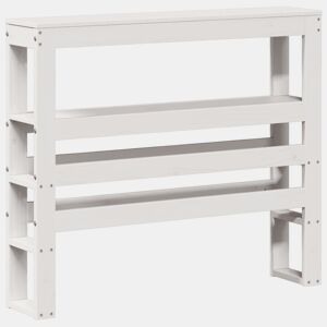 Cabeceira - Cabeceira de cama com prateleiras 75 cm madeira de pinho maciça branco