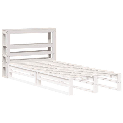 Cabeceira - Cabeceira de cama com prateleiras 75 cm madeira de pinho maciça branco Cabeceira - Cabeceira de cama com prateleiras 75 cm madeira de pinho maciça branco