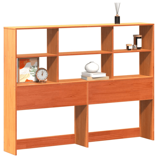 Cabeceira - Cabeceira de cama com arrumação 150 cm pinho maciço castanho-mel