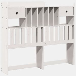 Cabeceira - Cabeceira de cama com arrumação 135 cm madeira de pinho maciça branco