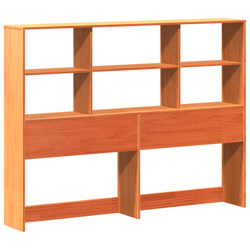 Cabeceira - Cabeceira de cama com arrumação 140 cm pinho maciço castanho-mel