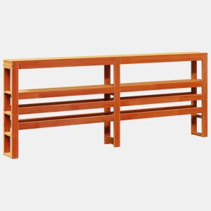Cabeceira - Cabeceira de cama com prateleiras 180 cm pinho maciço castanho-mel