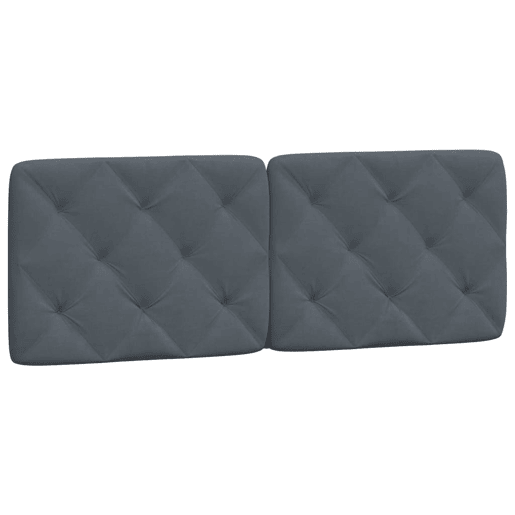 Almofadão de Cabeceira - Cabeceira de cama 140 cm veludo cinzento-escuro